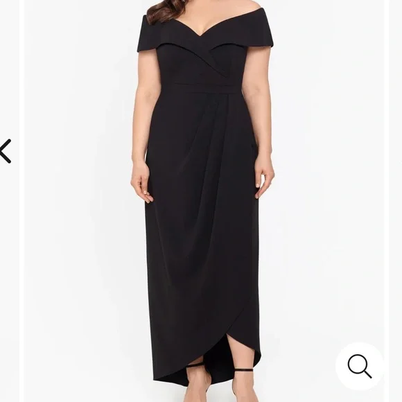 Xscape | Dresses | Xscape Midi Scuba Crepe Off The Shoulder Dress Size 2p |  Poshmark